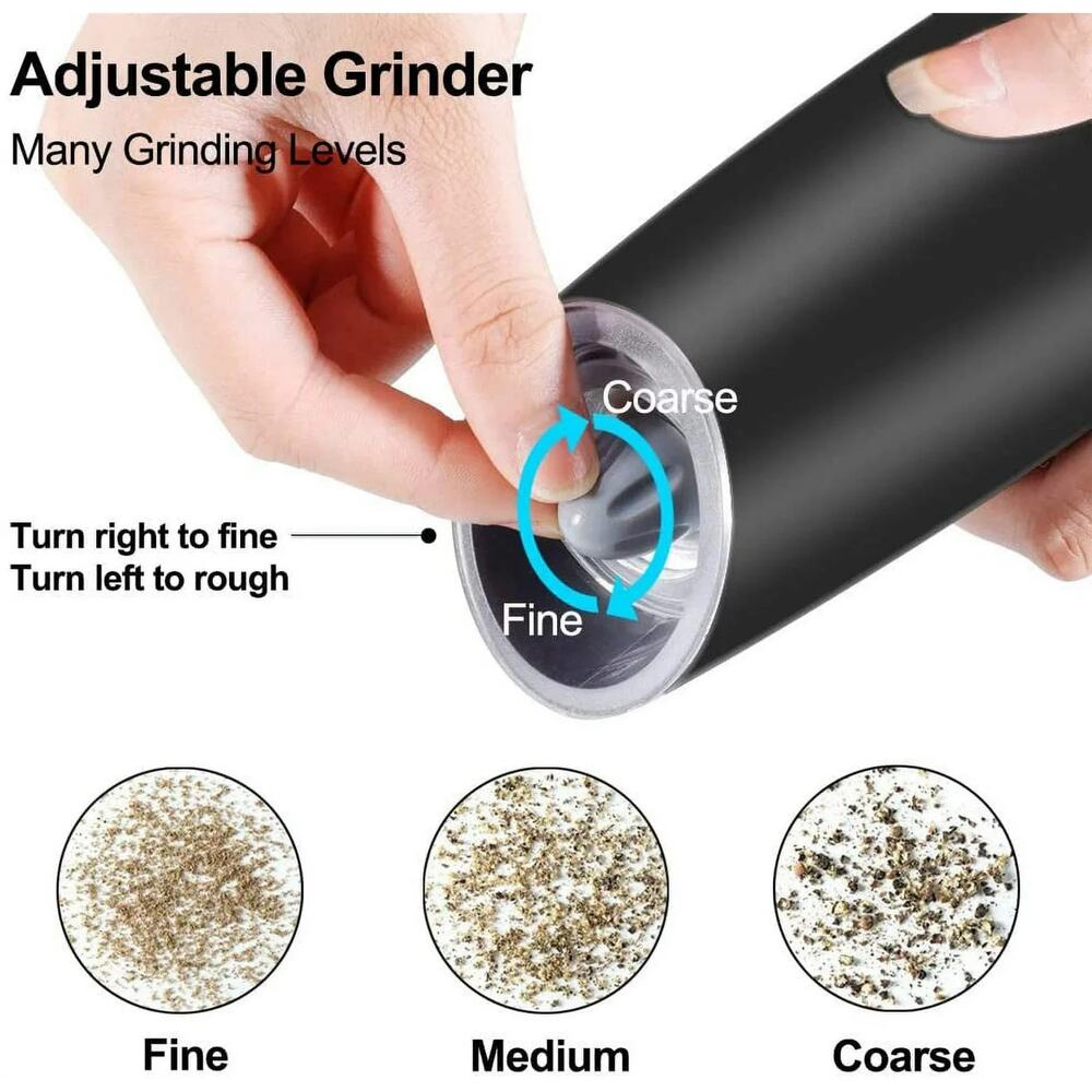 🔥2 Pack Gravity Electric Salt and Pepper Grinder Mill Shaker Adjustable Auto🔥 - Picture 5 of 5